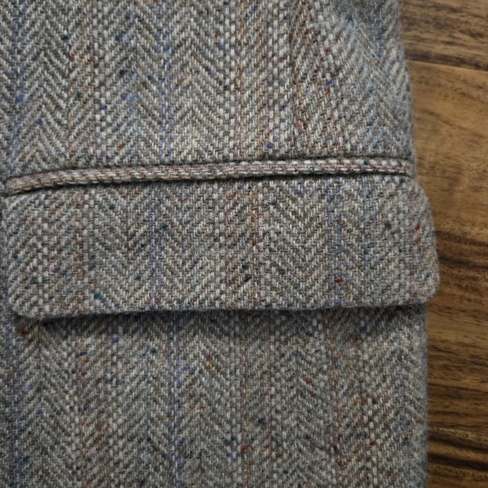 Imperial by Haggar Tweed Blazer Jacket Men's 46L 100% Wool USA Sport Coat Classy